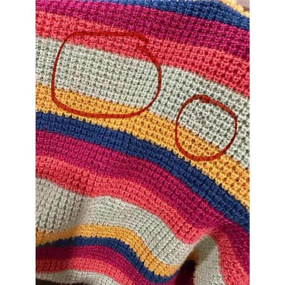 BP Womens Pullover Sweater  Multicolor Stripe Long Sleeve Lightweight Medium - Picture 13 of 15